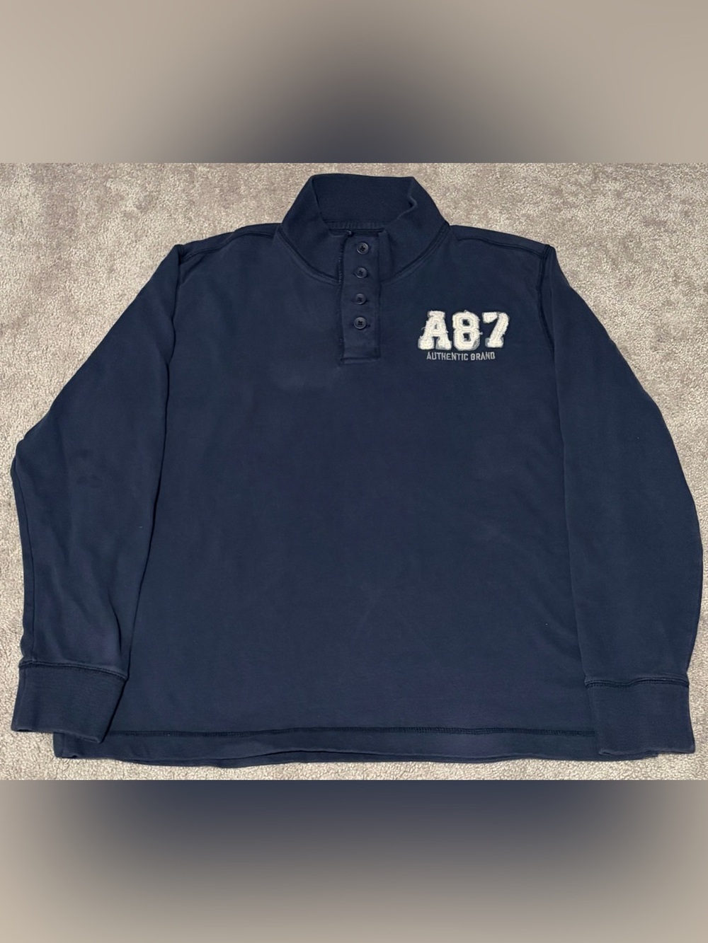 VTG Y2K Aeropostale Men’s Size 2XL Blue High Neck Long Sleeve Sweater Shirt